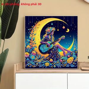 Bộ Tranh Kim Cương 2D Phẳng Họa Tiết Nhân Vật Vải Bố Không Khung Kim Cương Tròn & Hình Dạng Đặc Biệt Dùng Cá Nhân & Làm Quà Tặng