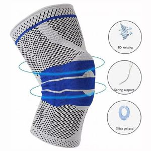 1PC Silicone Knee Pads Brace Strap Patella Medial Support Strong Meniscus Compression Protection