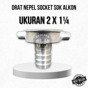 Soket Drat Nepel 2x1¼ Inch Mesin Pompa Air Irigasi Socket Aluminium
