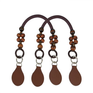 Túi Tote Nữ Phong Cách Anh Mới Có Tay Cầm Bằng Hạt Gỗ Dây Đeo Vai Đơn Túi Đeo Chéo Túi Xách Bằng Da PU Mềm