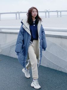 Oversize Bread Style down Cotton Jacket Womens Winter Coat Medium-Length Thickened Cotton Padded Korean Style Commute
