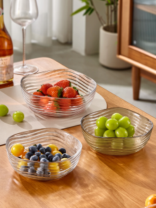 YINXIANG80YIGUAN | Elegant Transparent Glass Fruit Bowl