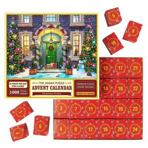 Welcomehome 1008pcs Picture Puzzle Interactive Toys Christmas Style Advent Calendar Exquisite Gift Jigsaw Puzzle for Kids Children