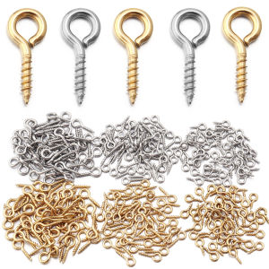 20-50pcs/lot Stainless Steel Mini Eye Pins Eyepin Eyelets Screw Threaded Hooks For Jewelry Making DIY Necklace Pendant Accessory