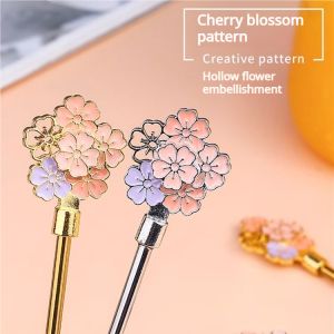 Creative Cherry Blossom 304 Stainless Steel Coffee Long Handle Mixing Spoon Exquisite Hollow Petal Ice Cream Dessert Ice Spoon
