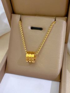 Titanium Steel Necklace Non-fading Womens Sweater Neck Chain Fashionable High-end Sensation Lockbone Design Cross Chain