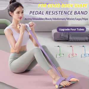 Yoga Training Tension Rope Pedal Resistance Band Fitness Sit-up Exercise Equipment Workout Foot Pedal Resistance Band Home Gym Arm Abs Leg Stretching Workout Equipment