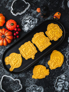 Mold Baking Tools Ghost Cartoon Sugar Art Biscuit Halloween DIY Home Use Baking Tools Soft Cute Healing Style Manual Unmold