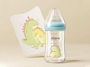 Oberni Baby Feeding Bottle with Soft Slow Flow Nipple 120ml Wide Neck Anti Colic BPA Free