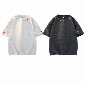 Mark Fairwhale | New Short Sleeve Embroidered Round Neck T-Shirt