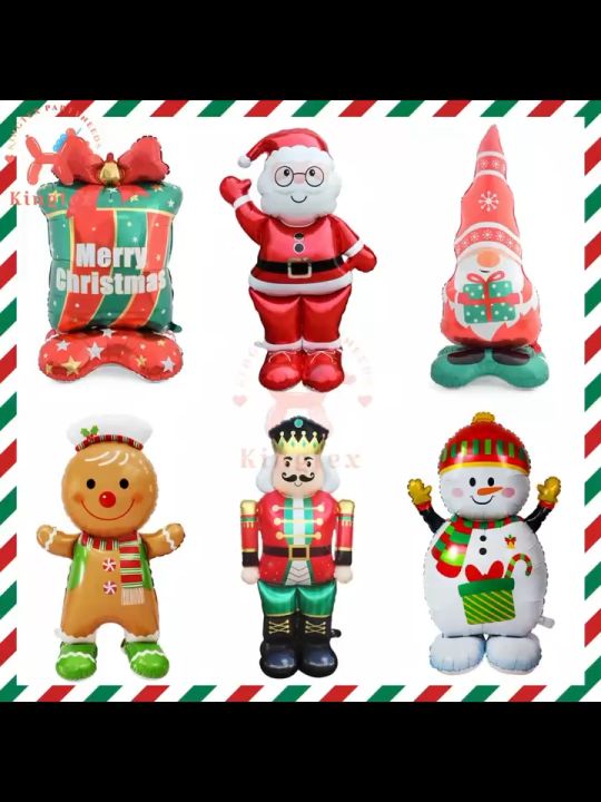 2025 60inch Christmas Standing Foil Balloon Santa Claus Nutcracker