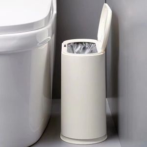 New Home Bathroom Kitchen Living Room Trash Can Cover Lid Waste Basket Gap Filler PP Material Press Open Shape Egg Family Use