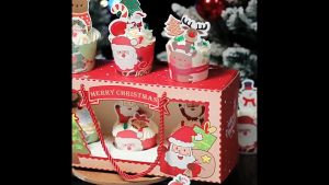 50pcs Merry Christmas theme Cupcake Paper Greaseproof Cupcake Liner Disposable Muffin Cupcake Wrappers for Baking