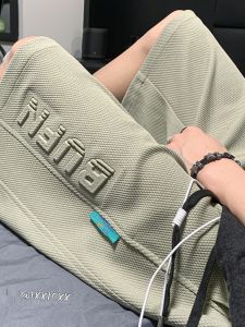 Waffle Casual Shorts Mens Summer Junior and Middle School Students Basketball Pants Trendy Loose Plus Size Half Length Large Trunks