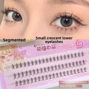 MENGJIESHANGPIN | Soft Comfortable Small Crescent Lower Eyelash False Eyelashes Natural Series Flowing Tassel Cluster Simulation Easy Use Any Skin