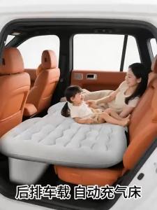 Self Inflating Durable All Season Car Air Mattress SUV Rear Seat Portable Bed Flocked Foldable Comfortable for Travel Camping