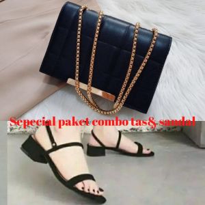 PAKET SATU STEL TAS DAN SANDAL MUSHEELS TERBARU
