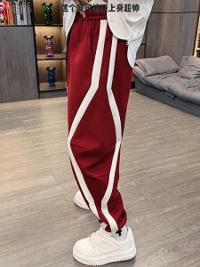 กางเกงขายาวทรงหลวมสไตล์ฮาราจูกุสำหรับผู้ชาย ทรงลำลอง ฤดูใบไม้ผลิและฤดูใบไม้ร่วง กางเกงขายาวทรงฮาราจูกุ