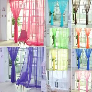 Lightweight Sheer Window Curtains Rod Pocket Tulle Voile Drapes Elegant Light Filtering Home Decor Panel for Bedroom Living Room
