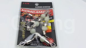 Komcamcis Big 3 way Luminous T-shape Cross-Line Rolling Swivel With Pearl Beads Fishing Swivels Heavy Duty 1/0 2/0 3/0