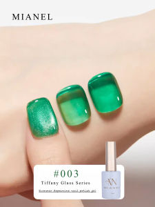 MIANEL 1-9pcs 12ML Candy Glass Gel Nail PolishIce-Clear Hot-Selling Dopamine Blue NailsNail Art Fantasy Nail Polish