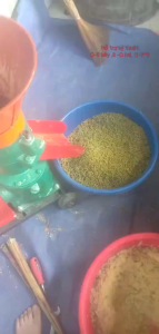 Máy ép cám ngô  lúa  cua cá thành viên cho gà vịt ăn