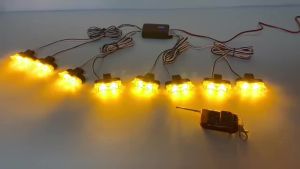 Yellow White Car Grille LED Light Wireless Remote Red Blue Strobe Emergency Flash Signal Beacon Lights 12V