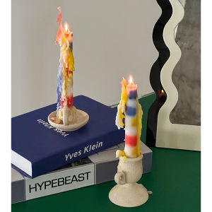 Colorful Long Rod Drip Stream Candle Aromatherapy Home Use Smokeless Odorless Candlestick Decorative Atmosphere Living Room Desktop Ornaments
