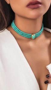 Lacteo Simple Natural Stone Beads Necklace Multilayer Imitation Pearl Choker for Women Short Strand Neck Chain Collar Jewelry
