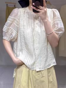 Design Elegance Lace Chiffon Shirt for Petite Women