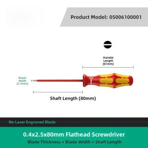 Wera 160i VDE Electricians Insulated Phillips Screwdriver 3.5 6.5 Insulation Tool Chrome Vanadium Alloy Steel Non-magnetic