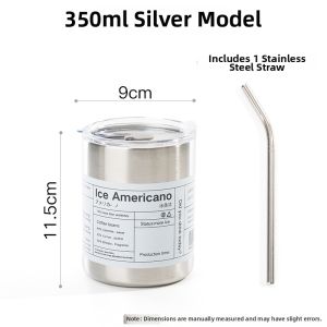 Thermal Insulated Straw Stainless Steel Coffee Cup