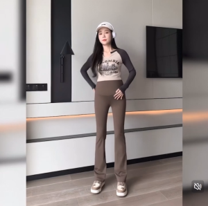 Quần Bầu Ống Loe Chất Umi Phong Cách Hàn Quốc Tôn Dáng Cho Bà Bầu Full Size