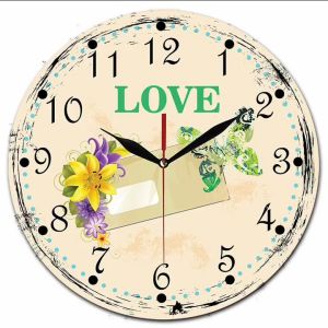 Jam Dinding Unik Minimalis / Wall Clock Love Letter Vintage Klasik Retro Style Mesin Sweep Movement