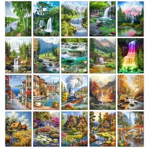DIY 5D Diamond Painting Landscape Forest Art Rhinestone Picture Full Circle Mosaic Cross Stitch Kits Home Decor Hobby Gift