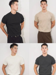 Áo Thun Cotton Nam Ôm Vừa Vặn Mùa Thu 2025 Áo Thun Cổ Tròn Tay Ngắn Thường Ngày Áo Thun Cotton Mềm Mại Thoải Mái