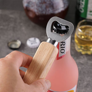 C.N. Wooden Bottle Opener Stainless Steel Can Opener Household Kitchen Bar Tools for Wedding Party Home Restaurant
