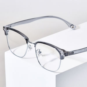 NIANZHEN TR90 Alloy Eyeglasses Frame Men Square Brand Glasses Women Retro Vintage Ultralight-Weight Eyewear Spectacles 16718