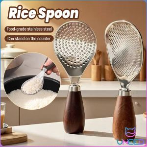 Need Non-stick Rice Spoon Stainless Steel Comfortable Wooden Handle Big Rice Paddle Dinner Utensils