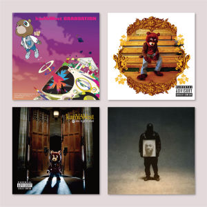 Kanye West Album Cover Poster Hip Hop Rap Bedroom Room Dormitory Decorative Unframed Wall Art Sticker Modern Home Decor