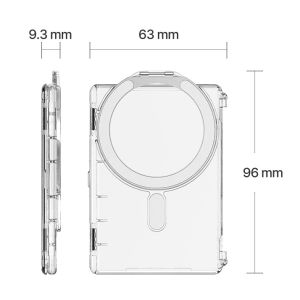 360 Rotating Ring Stand Magsafe PC Clear Wallet Slot Card Holder Multi-Functional Magnetic PC Card Bag for iPhone for Samsung