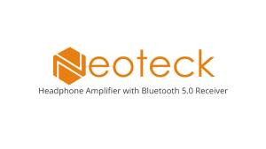 Neoteck Portable 3.5mm Headphone Amplifier with Bluetooth 5.0 Receiver Two-Stage Gain Switch 16-300 Ohm HiFi Earphone Amp Aluminum Matte Surface