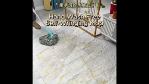 Self Wringing Twist Mop Strong Absorbent Floor Mop Hands Free Squeeze Magic Mop Easy Clean Lazy Mop for Home Kitchen Bathroom Cleaning