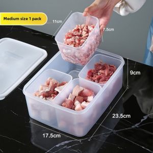 Refrigerator Meat Preservation Special Storage Box Freezer Sub-Packaging Frozen Meat Compartment Box Storage Food Preparation Box Crisper