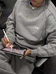 Áo Nỉ Cổ Tròn Thêu Phong Cách Đường Phố Mỹ DRILL Dành Cho Nam Dáng Rộng Thoải Mái Thời Trang Thu Đông Áo Nỉ Thường Ngày