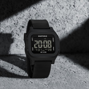 NAVIFORCE Original Mens Digital Watch Square Case Silicone Strap 50m Waterproof Calendar Date Chronograph Alarm Mens Outdoor Sports Leisure Multifunctional Watch NF7137