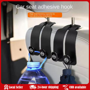 Rear Seat Hanging Dual Hook Suede Microfiber Large Load-Bearing Hook Hanger Handbag Clothes Bracket Car Interior Accessories Nissan Navara Sentra Almera NP300 Urvan Patrol Emblem Universal Outlet Accessories