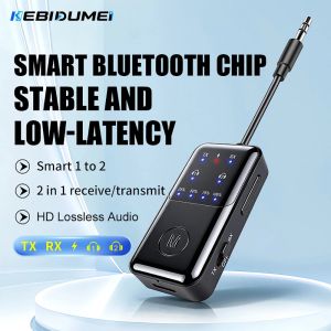 Kebidumei | Kebidumei Bluetooth 6.0 Wireless Audio Adapter Audio Receiver Transmitter AUX Hi-Fi Stereo Music Airplane with HD Mic for PC TV