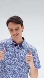 CASUAL BIRDIE - MIDNIGHT FLORAL POLO Performance Golf Polo/เสื้อกอล์ฟ