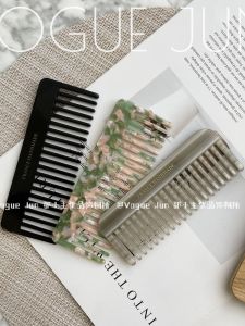 Portable Wide Tooth Acetate Comb Simple Floral Design French Style Hair Comb Personal Hygiene Grooming Tool Non Disposable
